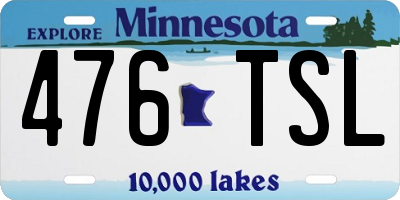 MN license plate 476TSL