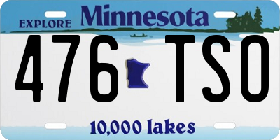 MN license plate 476TSO