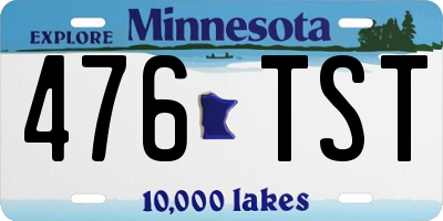 MN license plate 476TST
