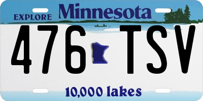 MN license plate 476TSV