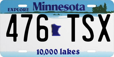 MN license plate 476TSX