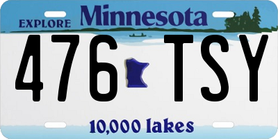 MN license plate 476TSY