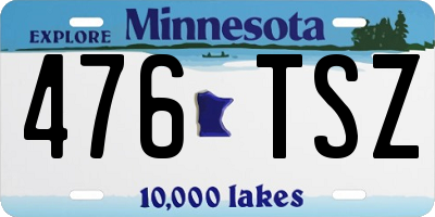 MN license plate 476TSZ