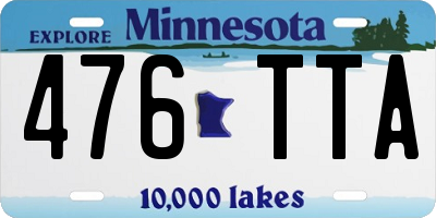 MN license plate 476TTA