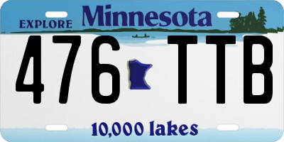 MN license plate 476TTB