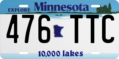 MN license plate 476TTC