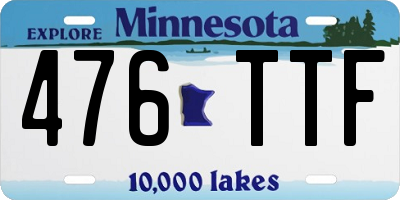 MN license plate 476TTF