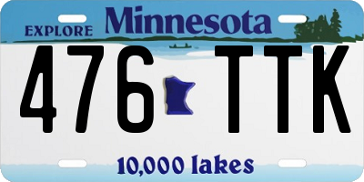 MN license plate 476TTK
