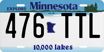 MN license plate 476TTL