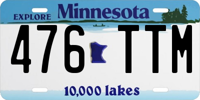 MN license plate 476TTM