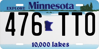 MN license plate 476TTO
