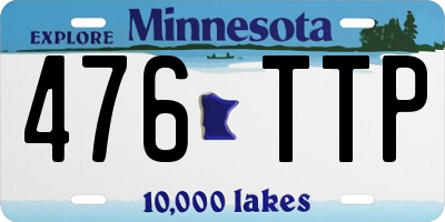 MN license plate 476TTP