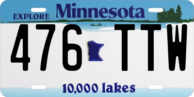 MN license plate 476TTW