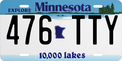 MN license plate 476TTY