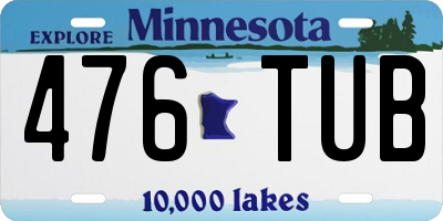 MN license plate 476TUB