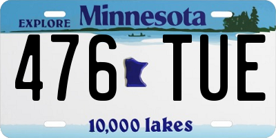 MN license plate 476TUE