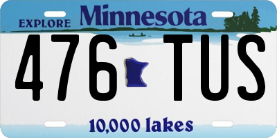 MN license plate 476TUS