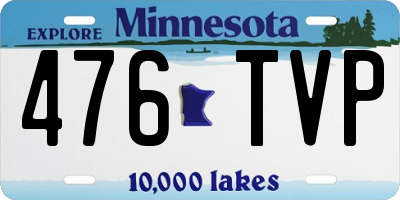 MN license plate 476TVP
