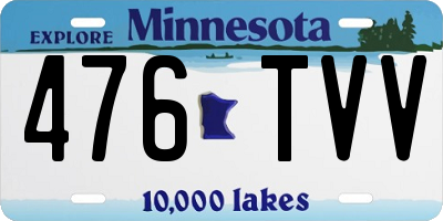 MN license plate 476TVV