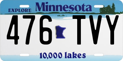 MN license plate 476TVY