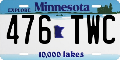 MN license plate 476TWC