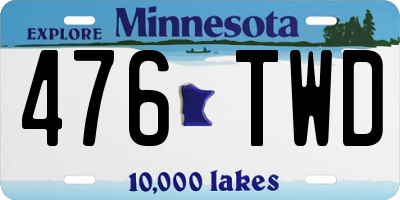 MN license plate 476TWD