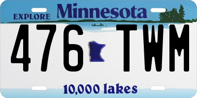 MN license plate 476TWM