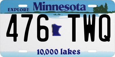 MN license plate 476TWQ