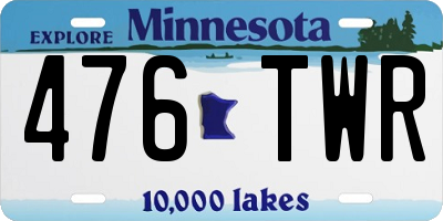 MN license plate 476TWR