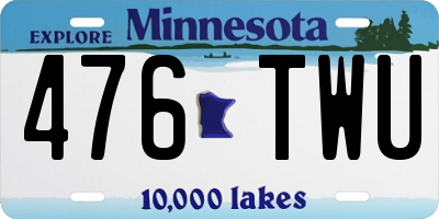 MN license plate 476TWU