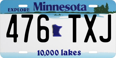 MN license plate 476TXJ
