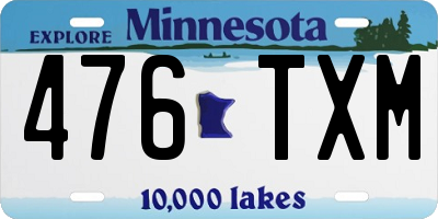 MN license plate 476TXM