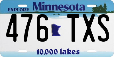 MN license plate 476TXS