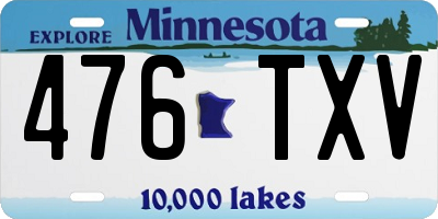 MN license plate 476TXV