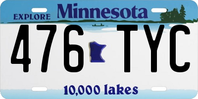 MN license plate 476TYC