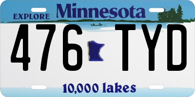 MN license plate 476TYD