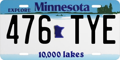 MN license plate 476TYE