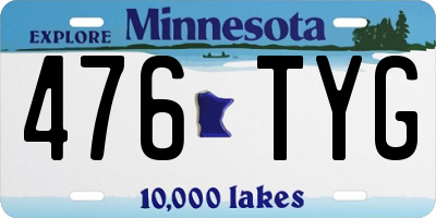 MN license plate 476TYG