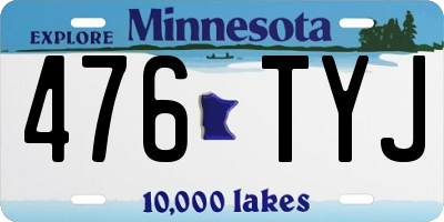 MN license plate 476TYJ