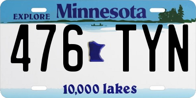 MN license plate 476TYN