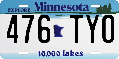 MN license plate 476TYO