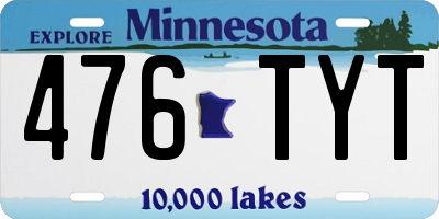 MN license plate 476TYT