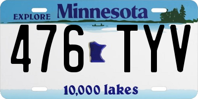 MN license plate 476TYV