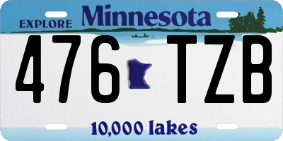 MN license plate 476TZB