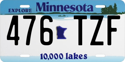 MN license plate 476TZF