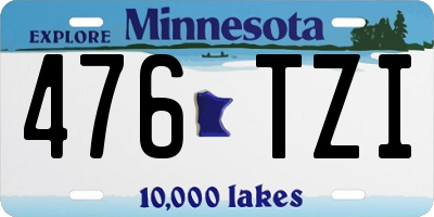 MN license plate 476TZI