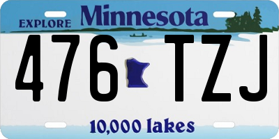 MN license plate 476TZJ
