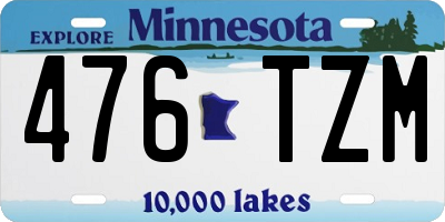 MN license plate 476TZM
