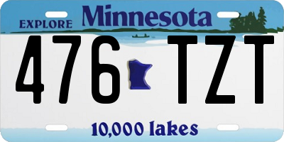 MN license plate 476TZT