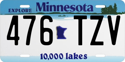 MN license plate 476TZV